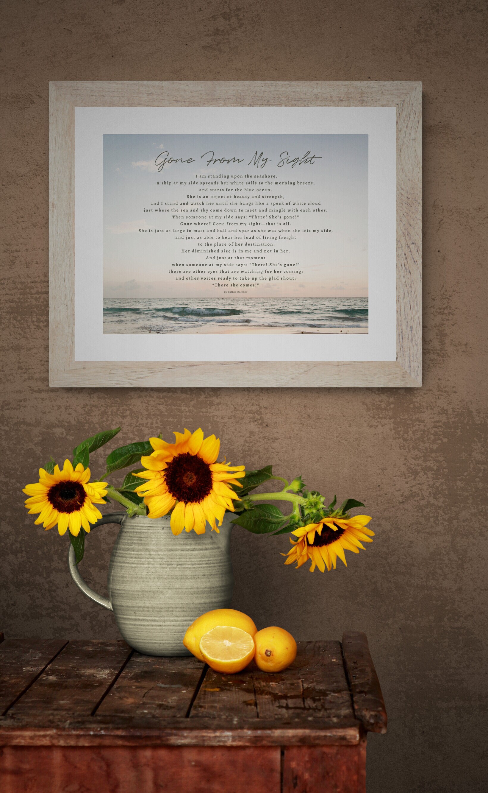 Printable Art Gone From My Sight Luther Beecher Poem Quote - Etsy