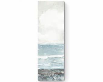 Vertical Wall Art Digital Télécharger Beach Aquarelle Tall Long Narrow Printable Wall Art Salon Wall Art Ocean Decor Aquarelle Print