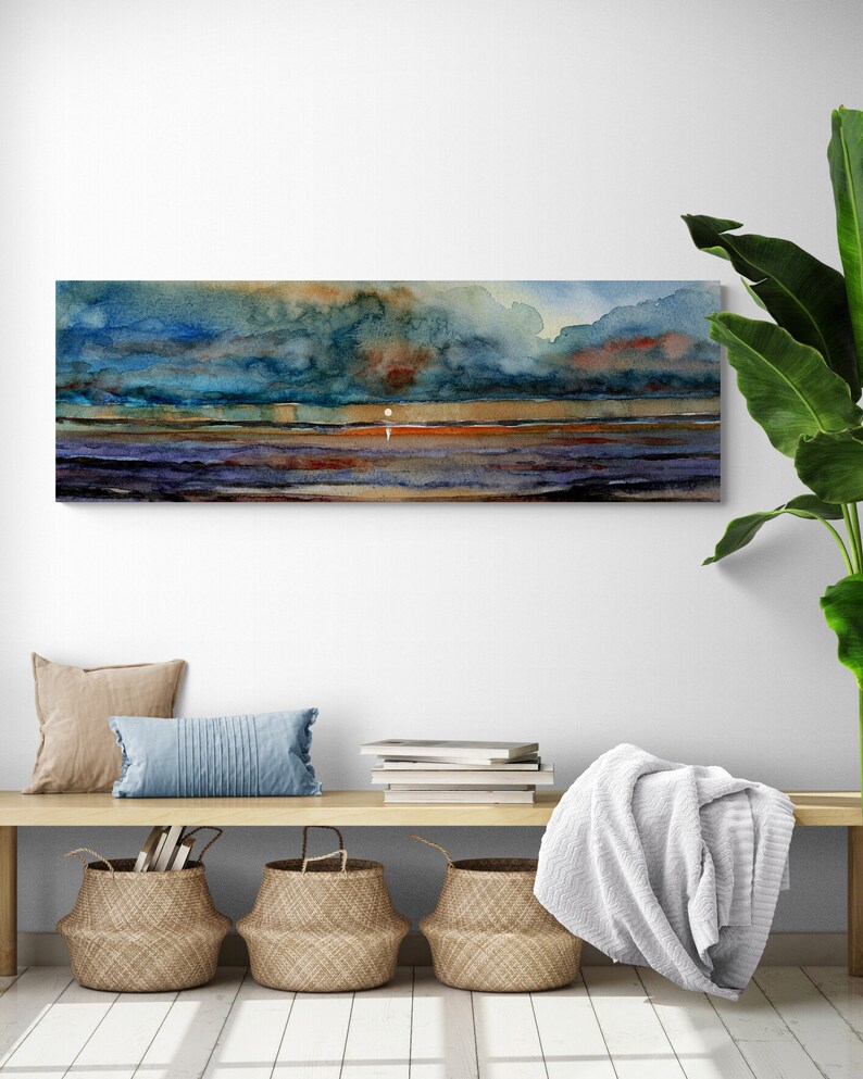 Beach Wall Art Long Narrow Wide Horizontal Orientation Etsy