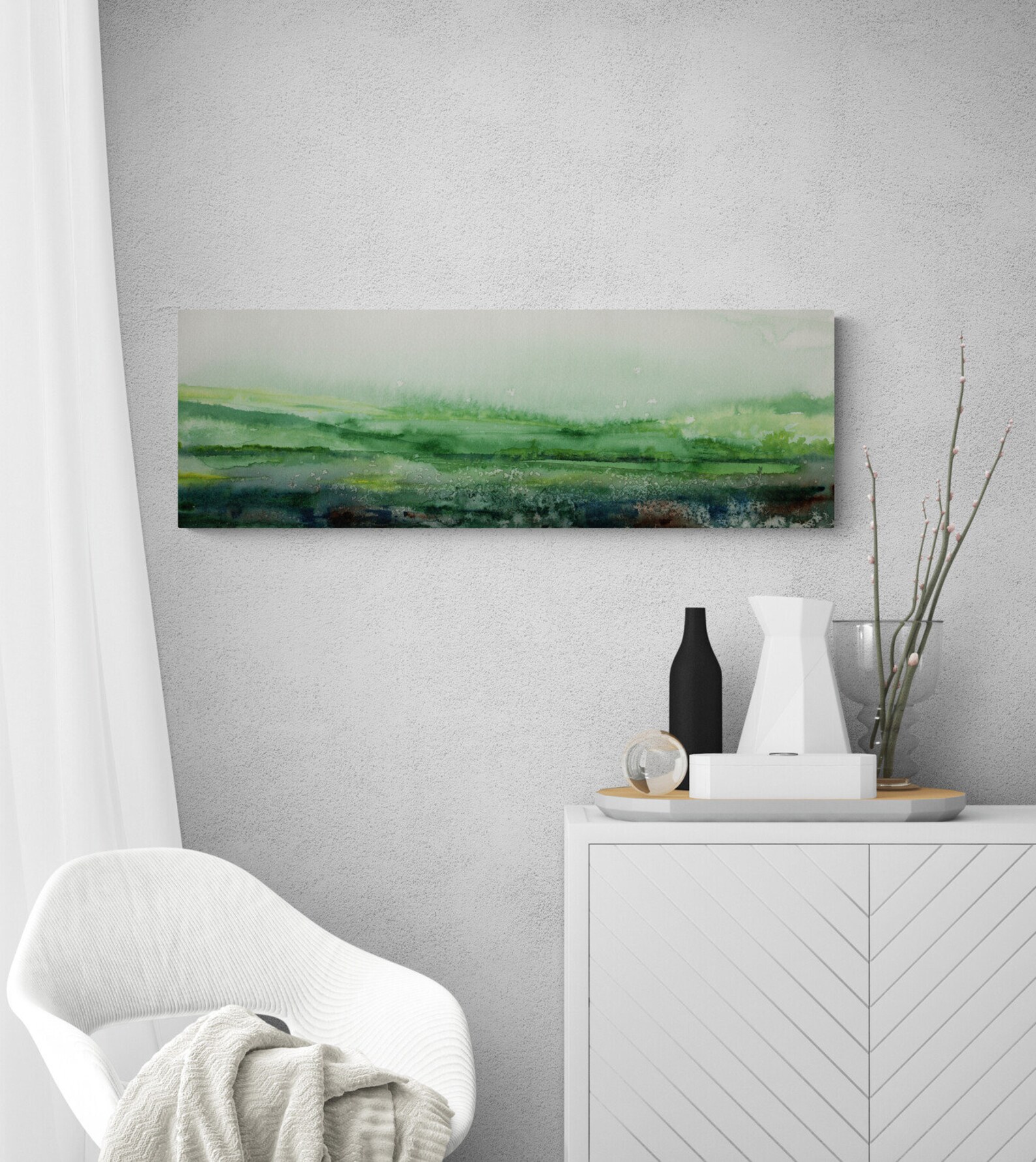 Long Narrow Horizontal Landscape Art Canvas Wall Art Prints Etsy