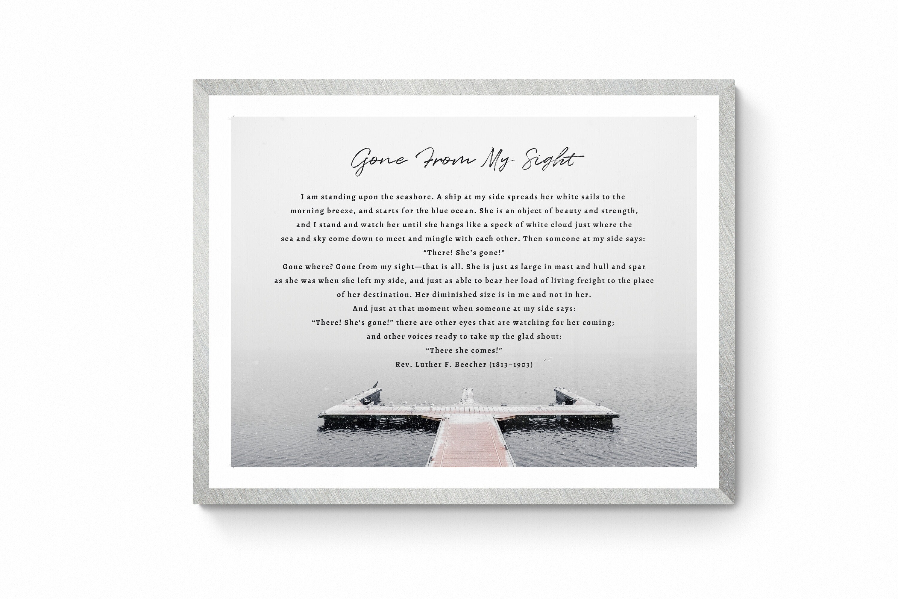Printable Art Gone From My Sight Luther Beecher Poem Quote | Etsy