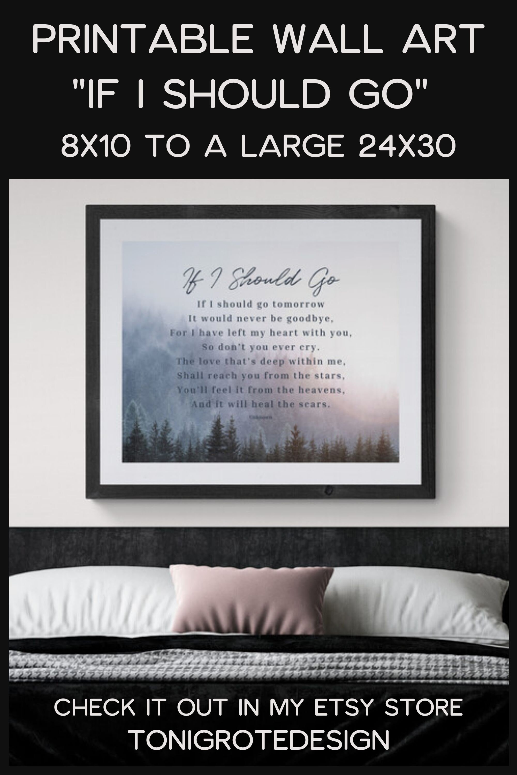 Printable Art If I Should Go Poem Sympathy Gift Loss Of Etsy Printable art if i should go poem sympathy gift loss of etsy