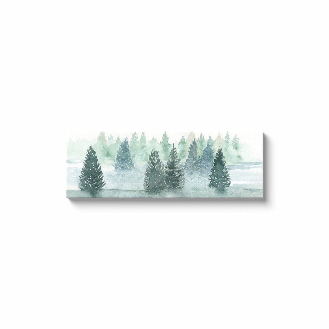 Forest Horizontal Long Narrow Canvas Wall Art Prints Pine Etsy