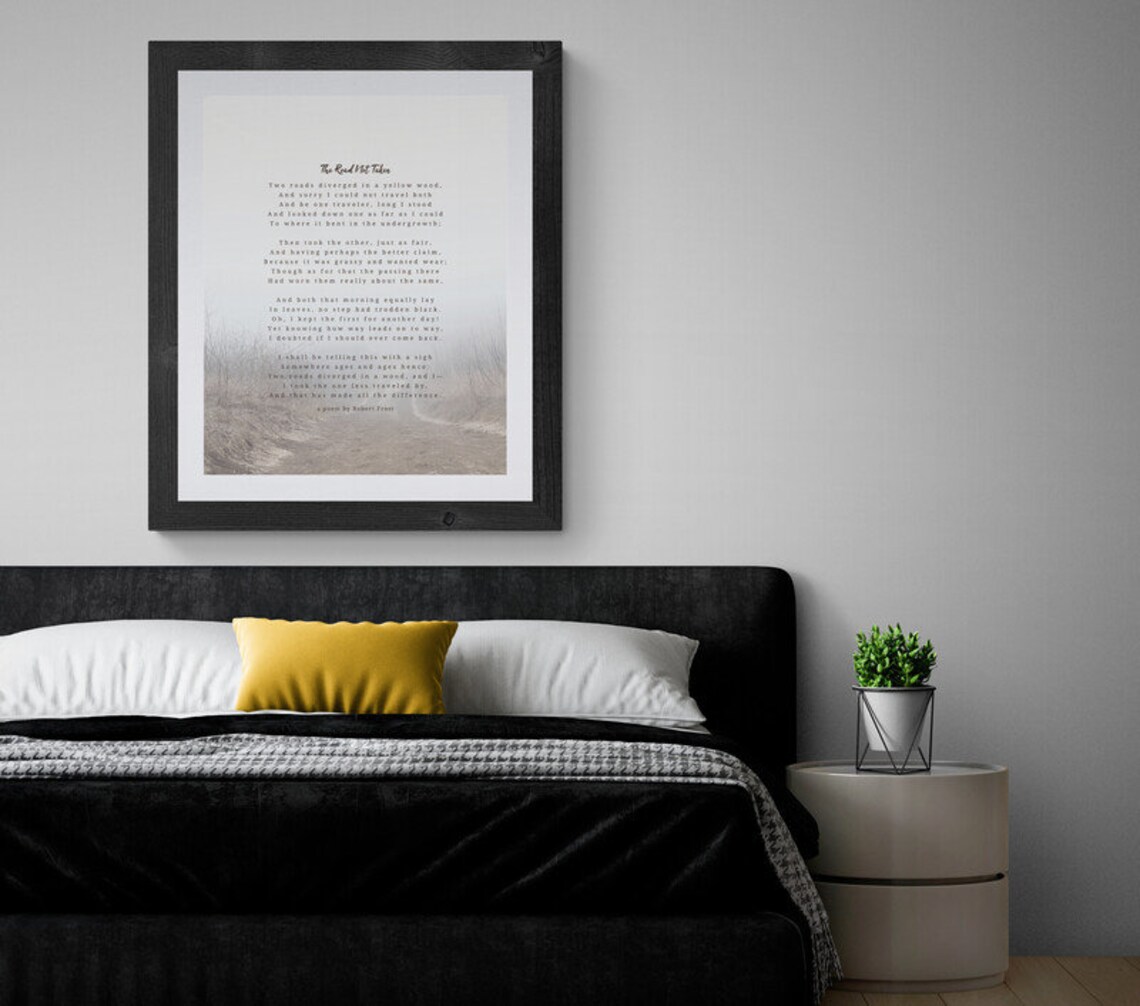 Road Not Taken Poem Robert Frost Poem Printable Quotes | Etsy