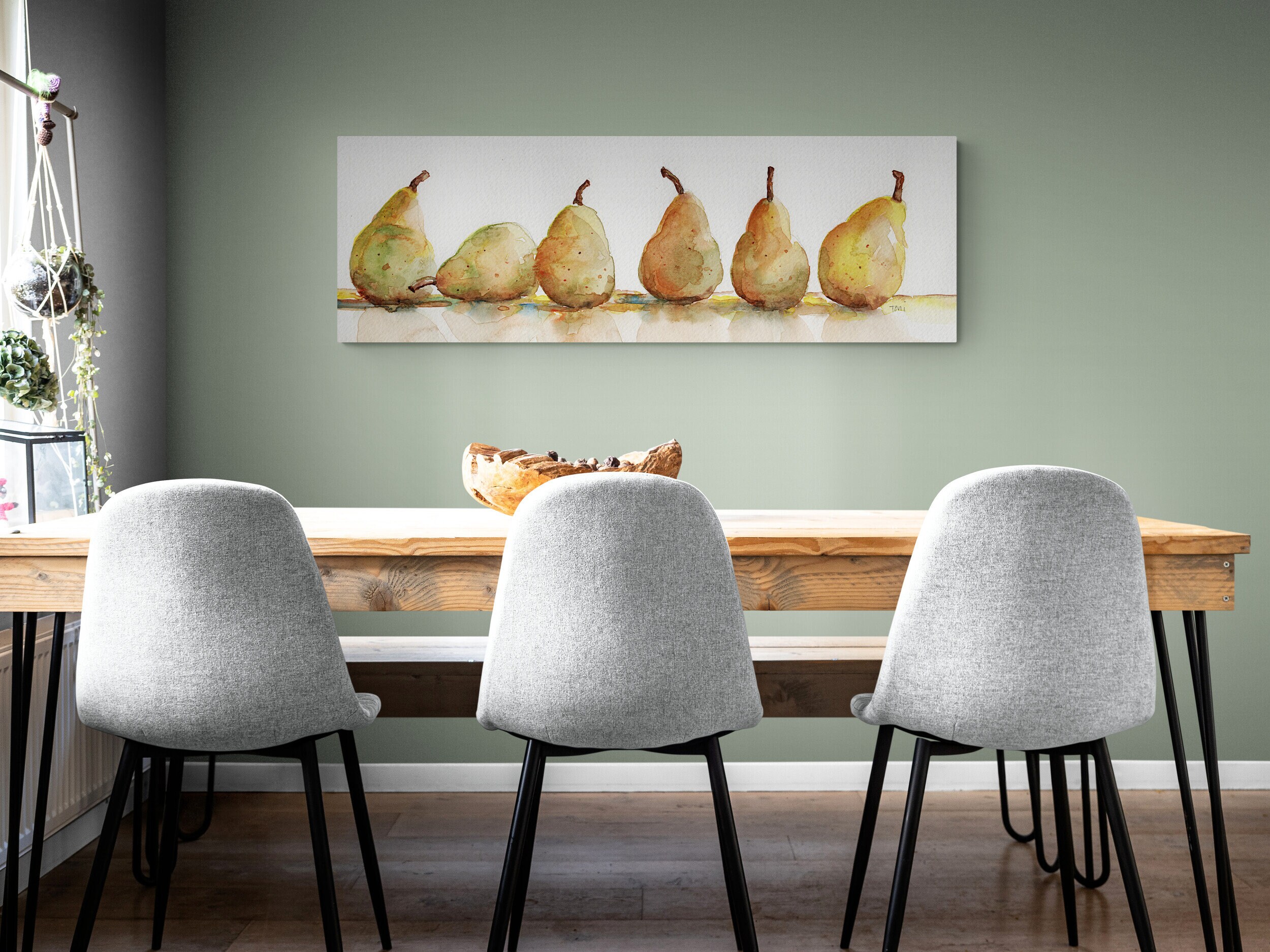 Horizontal Wall Art Kitchen Art Canvas Pears Kitchen Wall Etsy