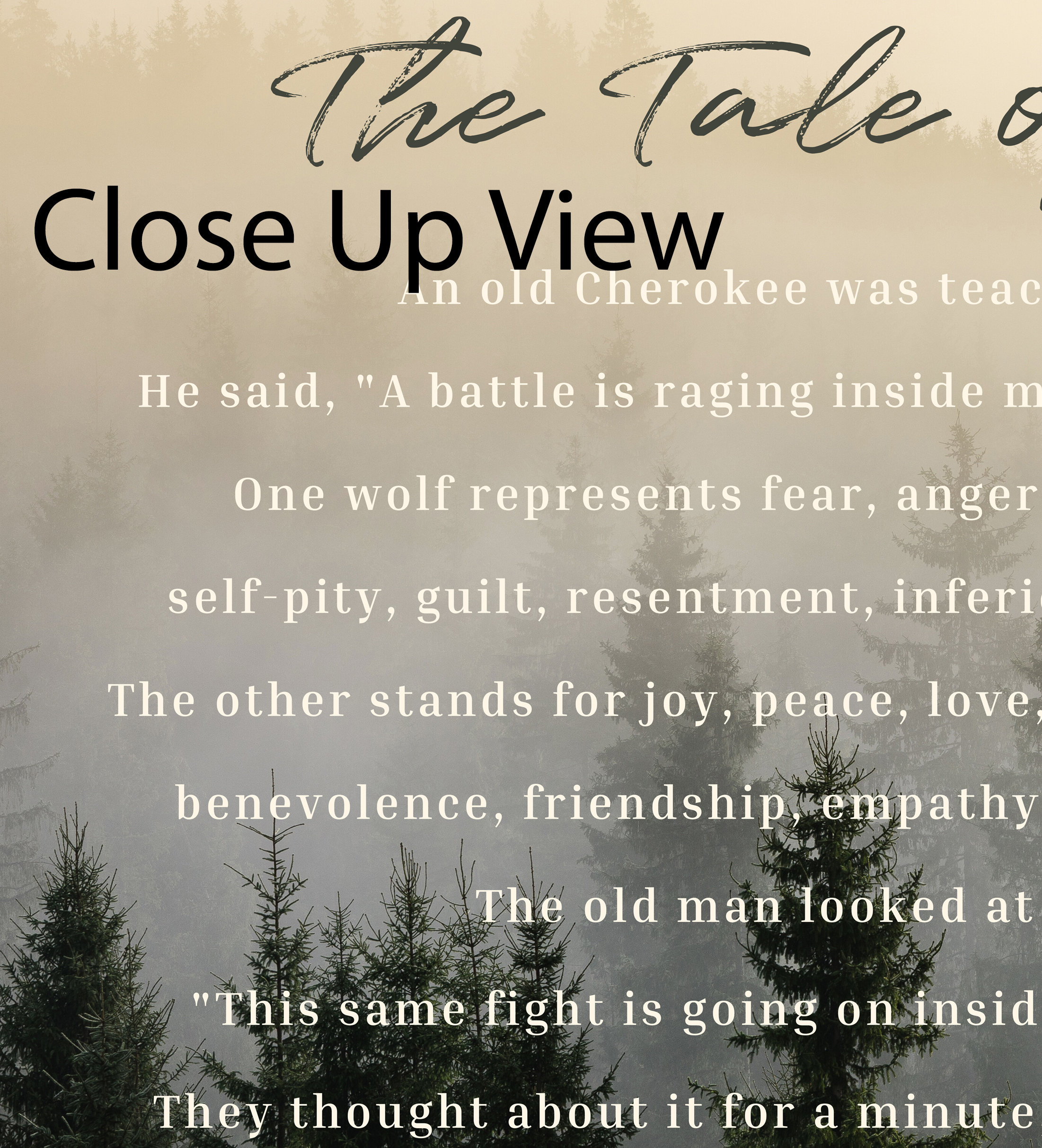 The Tale of Two Wolves Poem Print Paper Prints Native American - Etsy