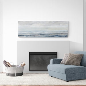 Gray Calm Landscape Canvas Ocean Lake Prints Original Watercolor ...