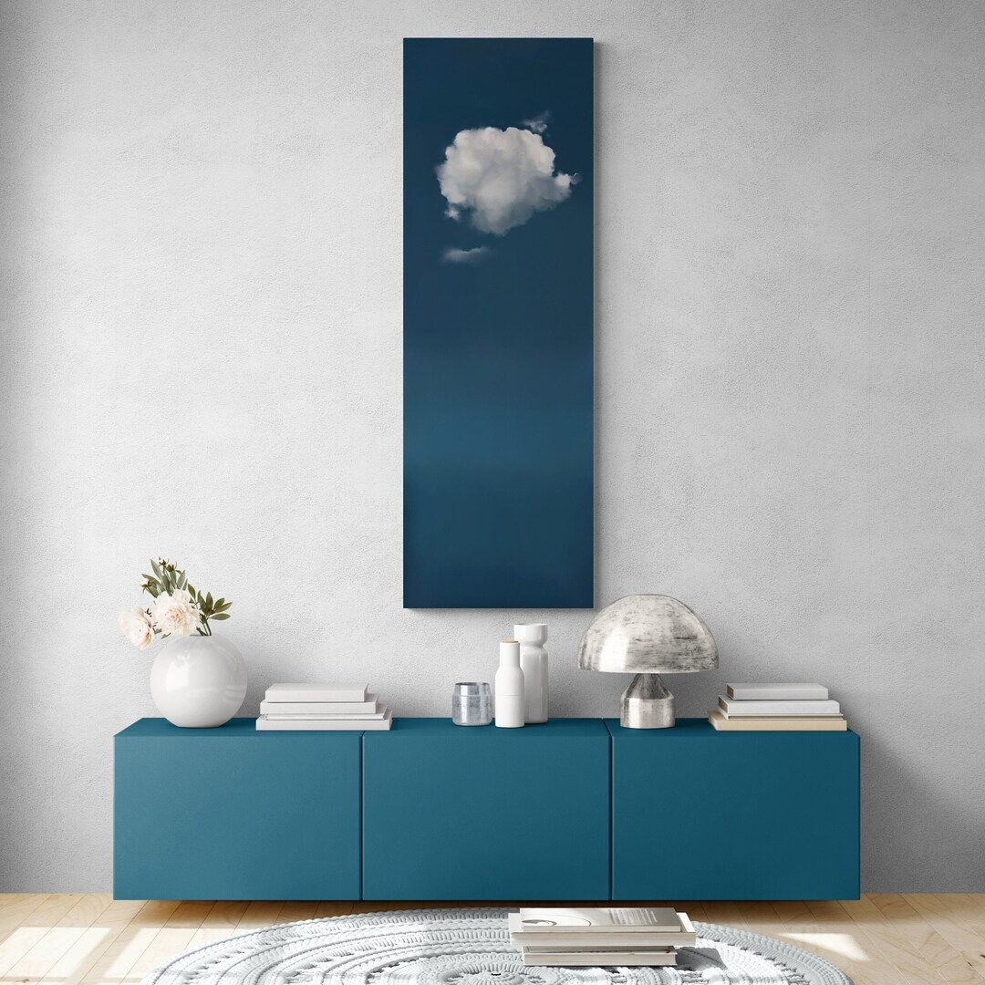 Cloud Painting Art Tall Long Vertical Canvas Art Print for Etsy