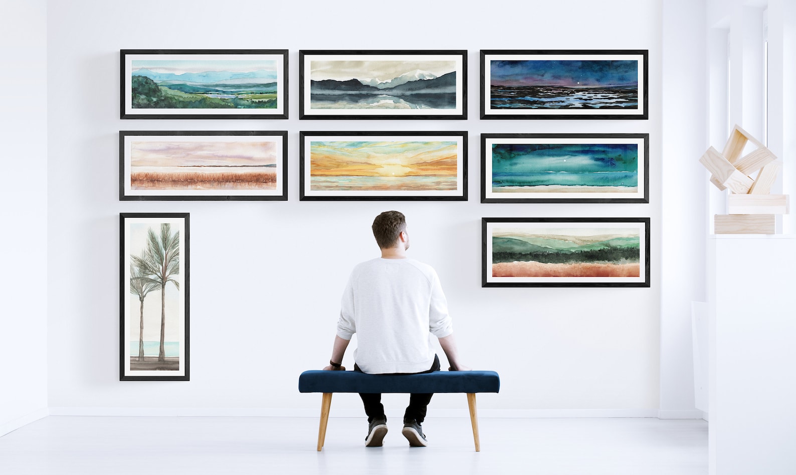 Abstract Vertical Wall Art Digital Printable Ocean Beach Wall Etsy