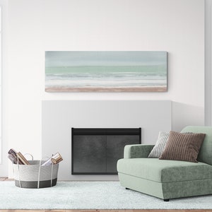 Minimalist Wall Art Canvas Print Painting Calming Wall Art Extra Large Long Narrow Horizontal Over Bed Ocean Beach Landscape Lake Home Decor image 6