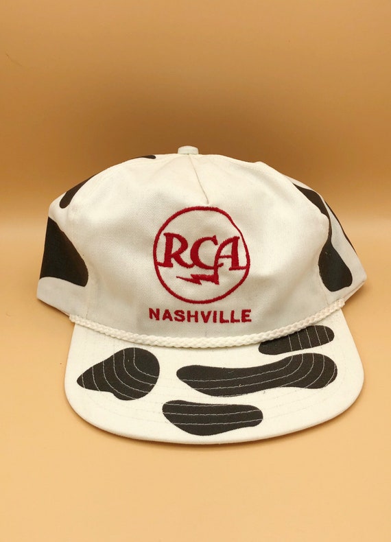 VINTAGE // 1980s RCA Nashville Cow Print Cap