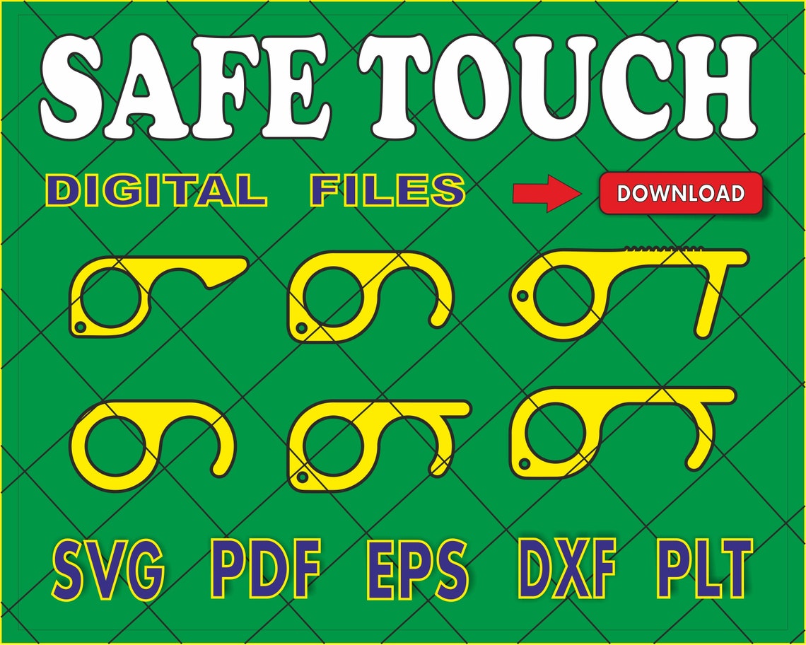 Safe Touch Keychain Digital Files Safe Touch Laser Cut Files Etsy