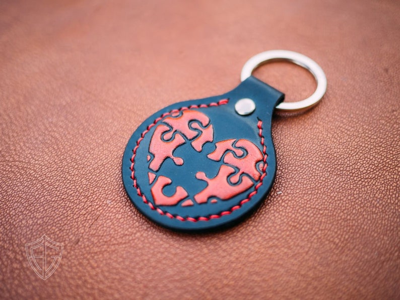 Download Circle Keychain Blank SVG files leather keychain vector | Etsy