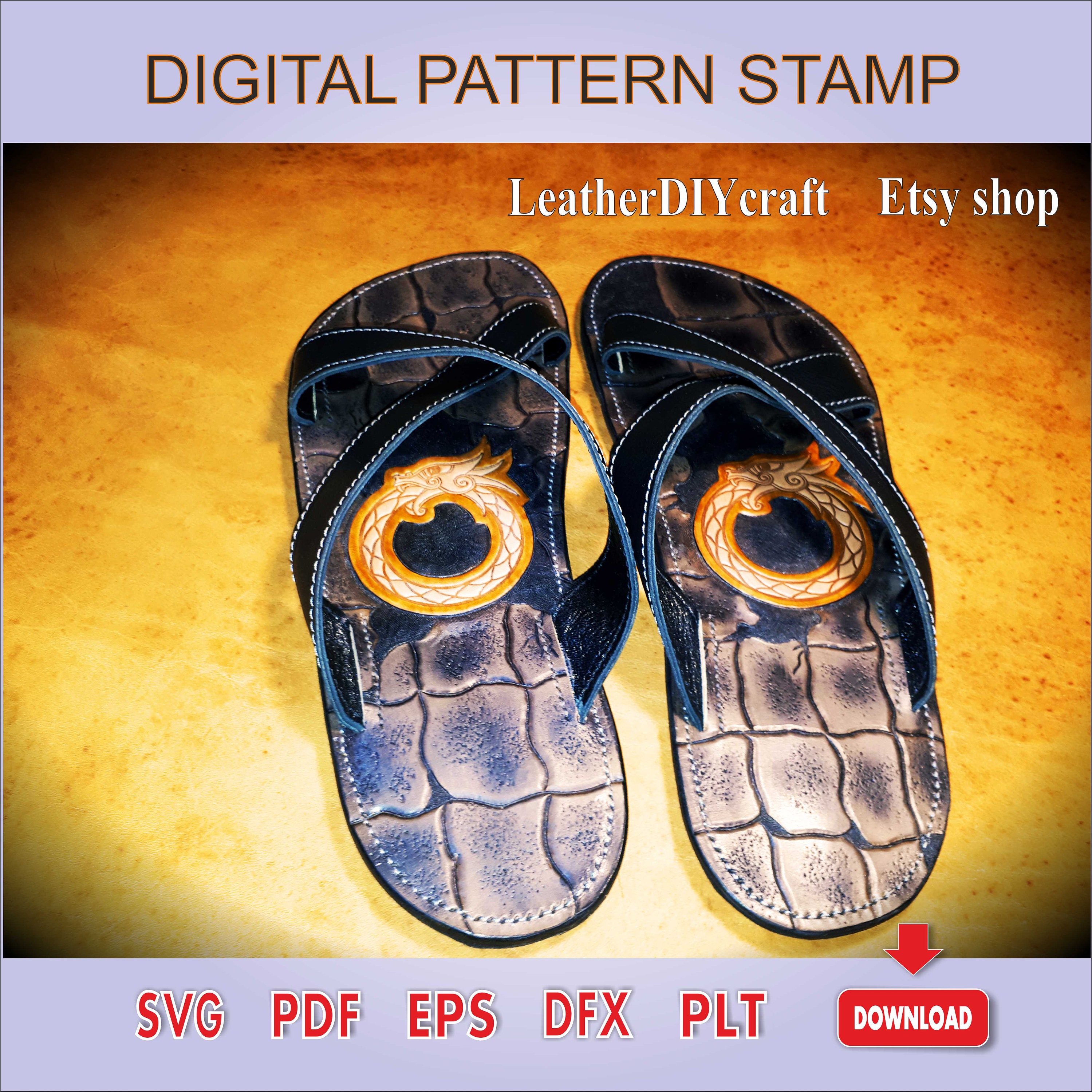 Dragon Stamp Svg. Dragon Leather Stamp. Dragon Stamp Pattern. Leather