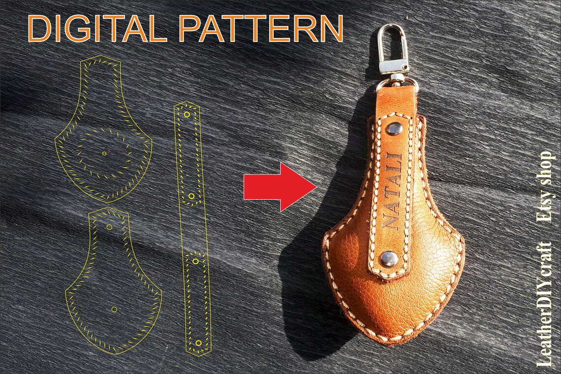 Download Leather keychain vector laser cut files vector template ...