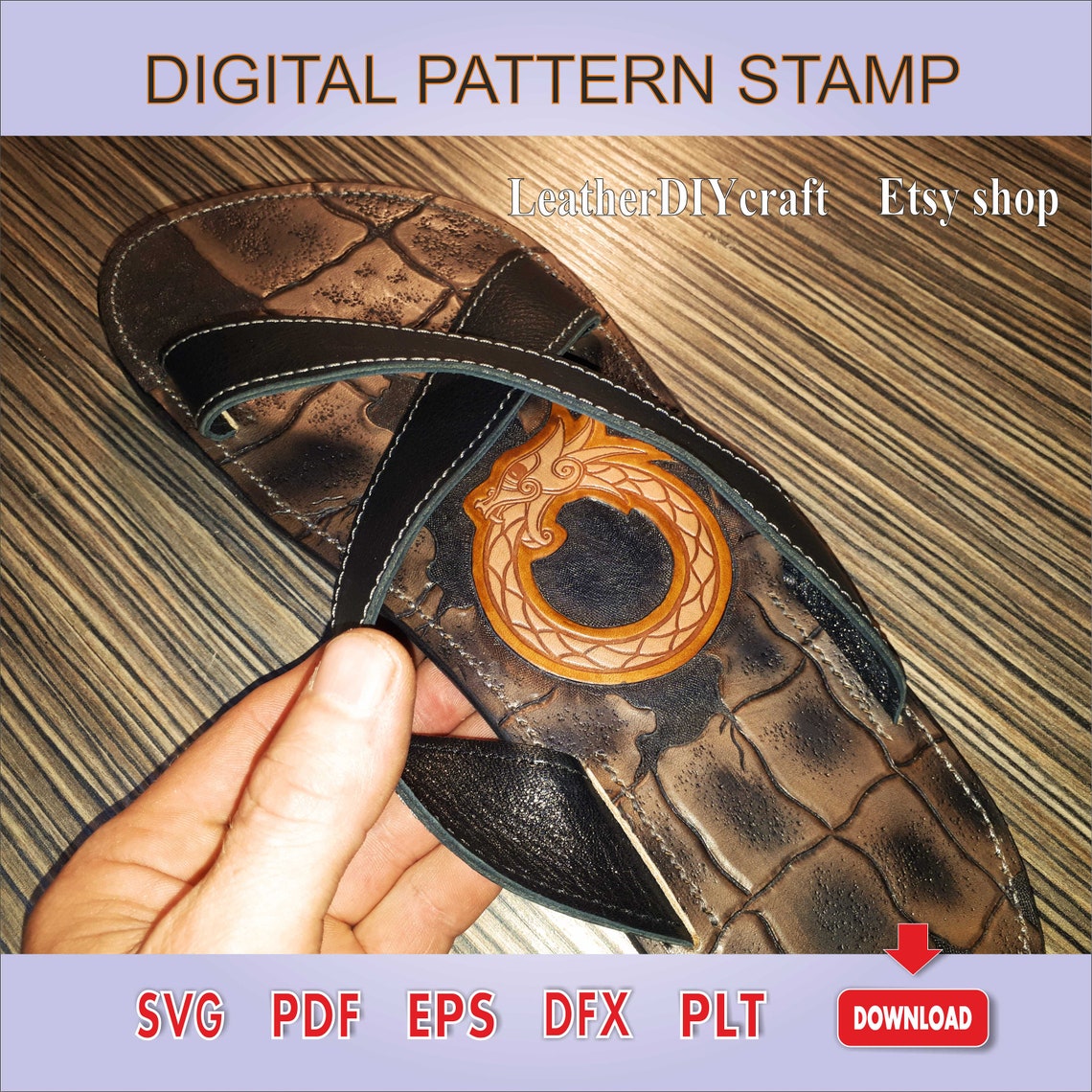 Dragon Stamp Svg. Dragon Leather Stamp. Dragon Stamp Pattern. Etsy