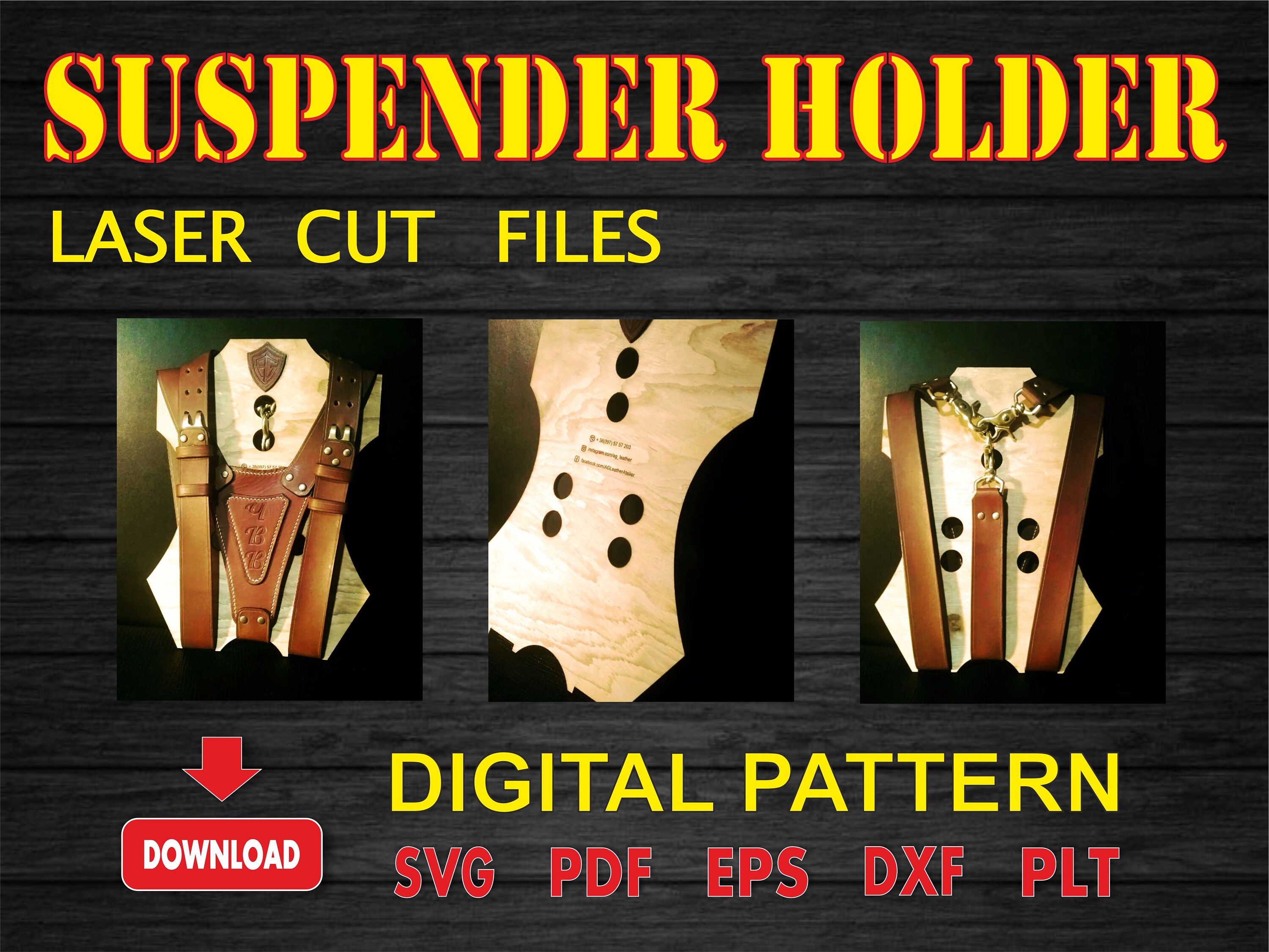 Suspender Holder Digital Template Laser Cut Files - Etsy Ireland
