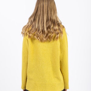 Alpaca wool blend pullover for women in soft yellow color. Anniversary gift for her. Premium quality knitwear. image 5