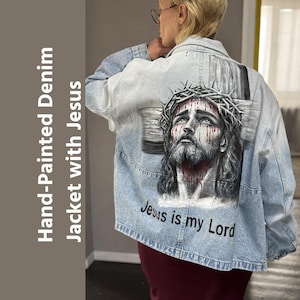 Hand Painted Jean Jacket Christian - Etsy