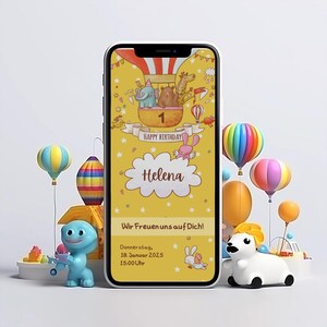 ¡Tarjeta electrónica para un cumpleaños infantil con temática animal!