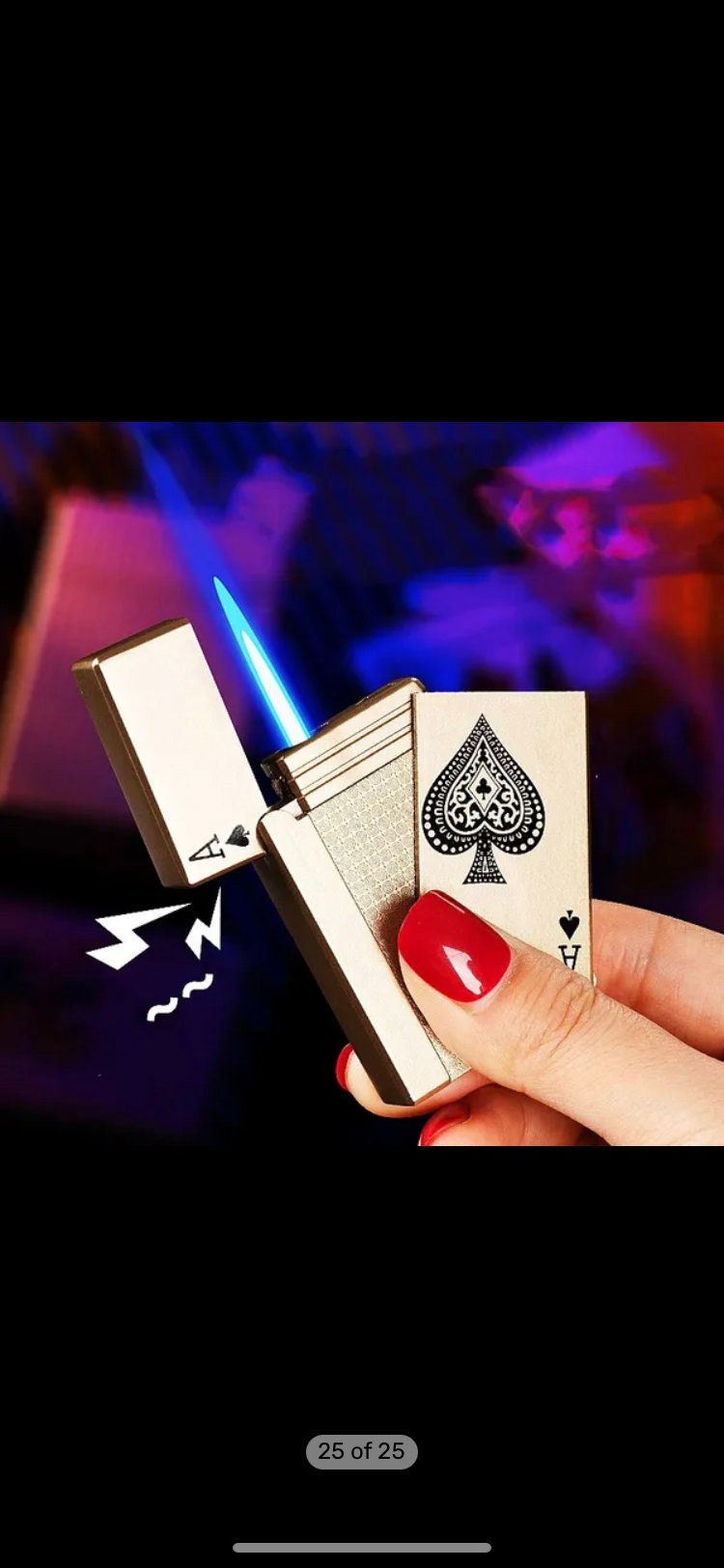 As de pique en métal cartes à jouer briquet avec lampe de poche