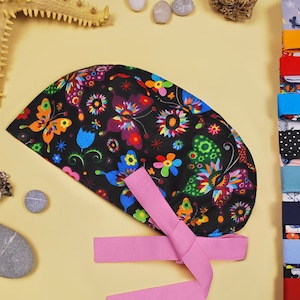 Butterfly scrub caps, surgical cap women, euro scrub hats, nurse hat