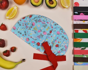Food surgical caps, scrub caps fruits, scrub hats sweets, surgery hat