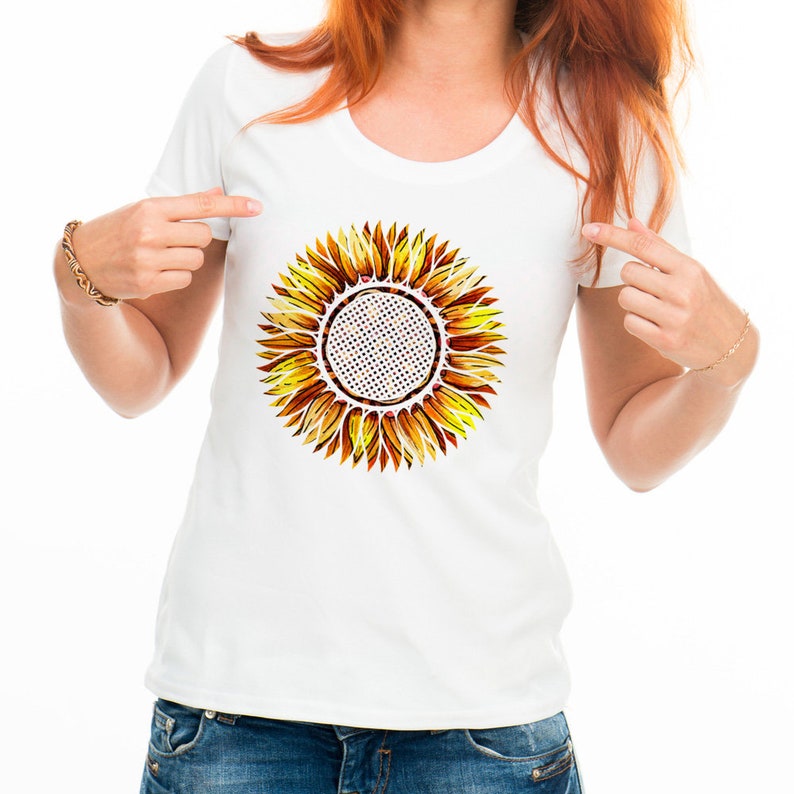 Download Watercolor Sunflower sublimation design sale Summer | Etsy