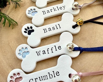 Personalised Dog Bone Christmas Decoration | Pet Gift | Dog Ornament | Memorial Keepsake | Dog Mum Gift | Stocking Filler | Treat Jar Tag