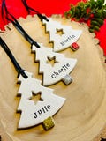 Personalised Christmas decoration, mini tree bauble, Christmas tree, Christmas ornament, Clay tag, Christmas decorations uk