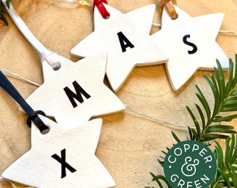 Personalized Clay Star Ornament – Handmade Christmas Tree Decoration