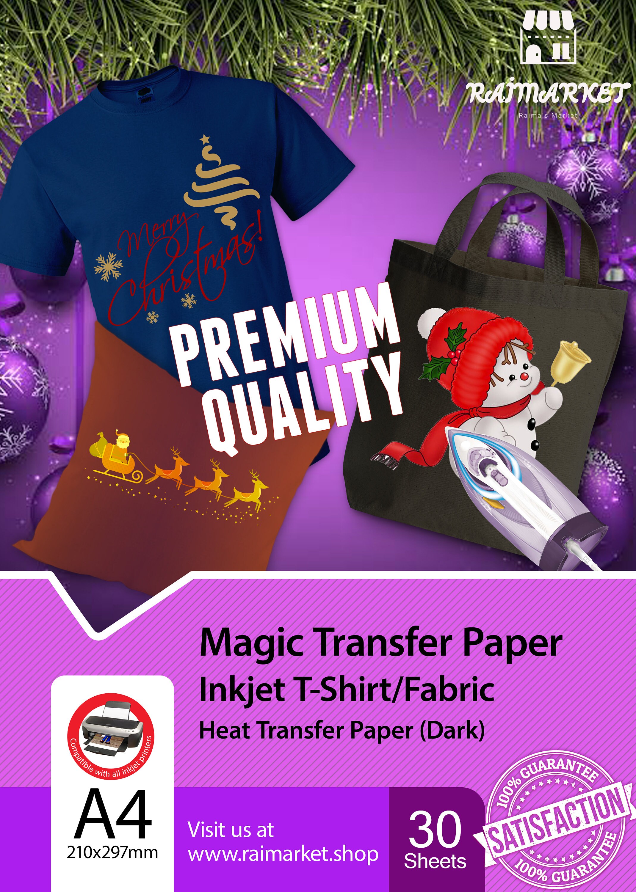 Iron on Transfer Paper for Dark Fabric by Raimarket 10 Sheet Etsy UK