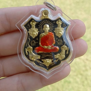 LOT 4 Figuren amulett miniatur BUDDHA MONK Anhänger Thailand Messing B 