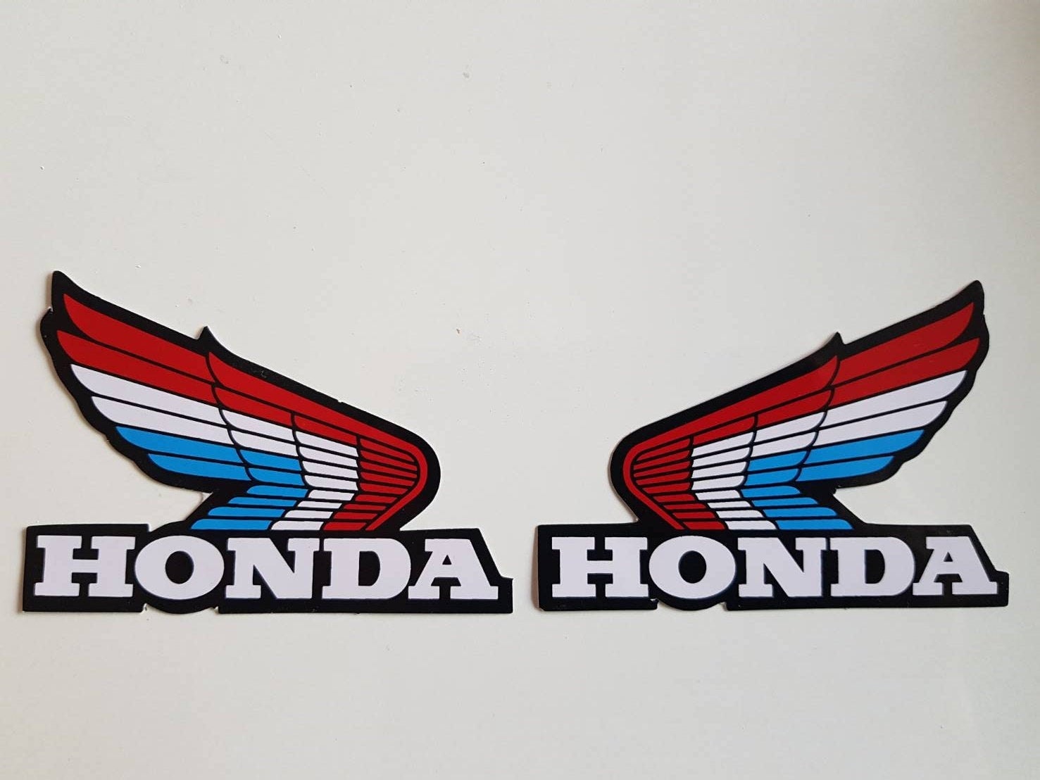 2X Pair Of Honda Wing Decals Stickers Red White Blue Vinyl Etsy