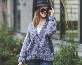 Handgemaakte oversized bommenwerper voor dames, korte open voorkant trui, jeans fit vest jasje, dichtgeknoopt donsjack, losvallende bomberjack
