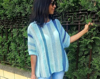 Blue Mint Sweater - Etsy