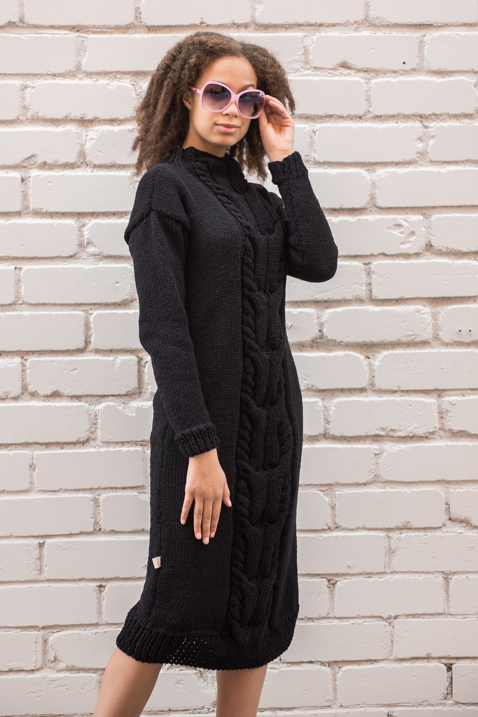 long chunky sweater dress Dessa Chunky Knit Sweater Dress Evergreen / S