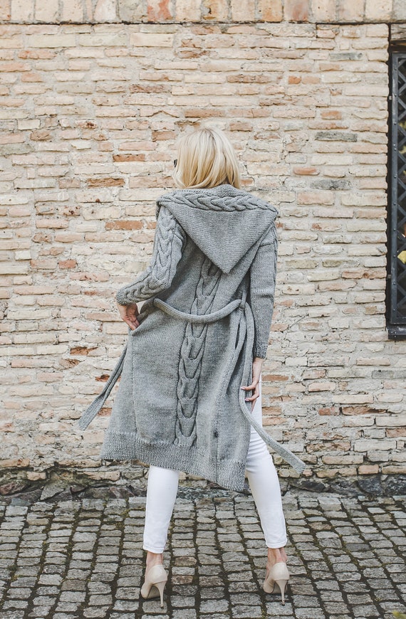 Sueter gris largo sales