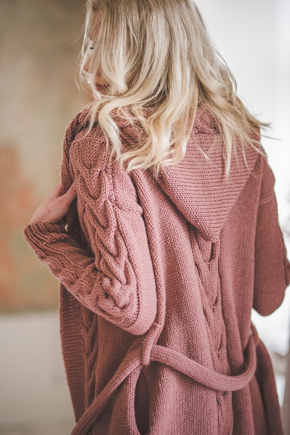 【BAON】[unisex] Tucu Knit Over Hood Cardigan Amazon.com: Women's Khaki Zipper Knit Hooded Sweater Khaki