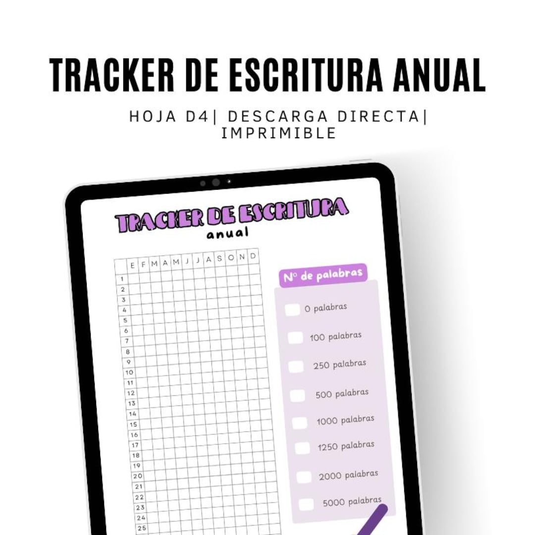 Annual Writing Tracker - Etsy