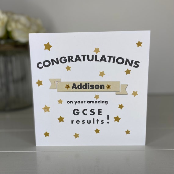 Personalised Exam Congratulations Card GCSE Results Card A | Etsy UK
