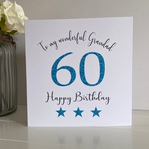 60th Birthday Card Dad Grandad Brother Husband Cousin Friend Uncle