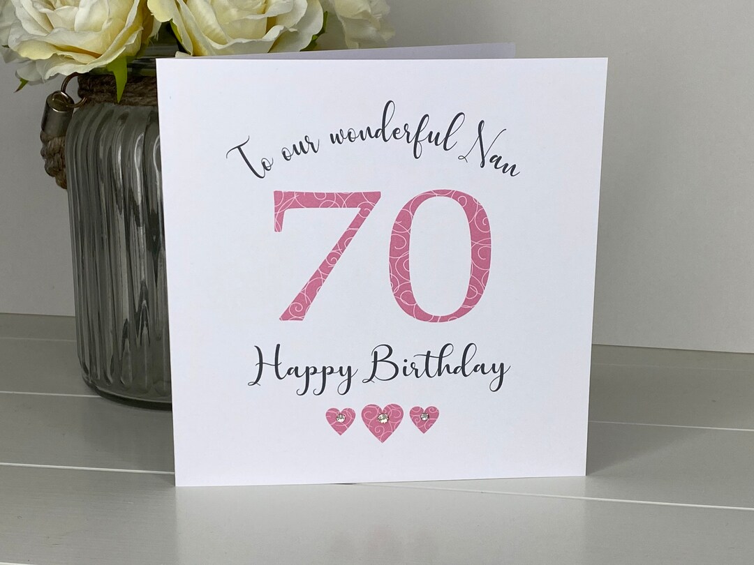 70th Birthday Card Mum 70th Card Nan 70th Birthday Wife Sister Cousin ...