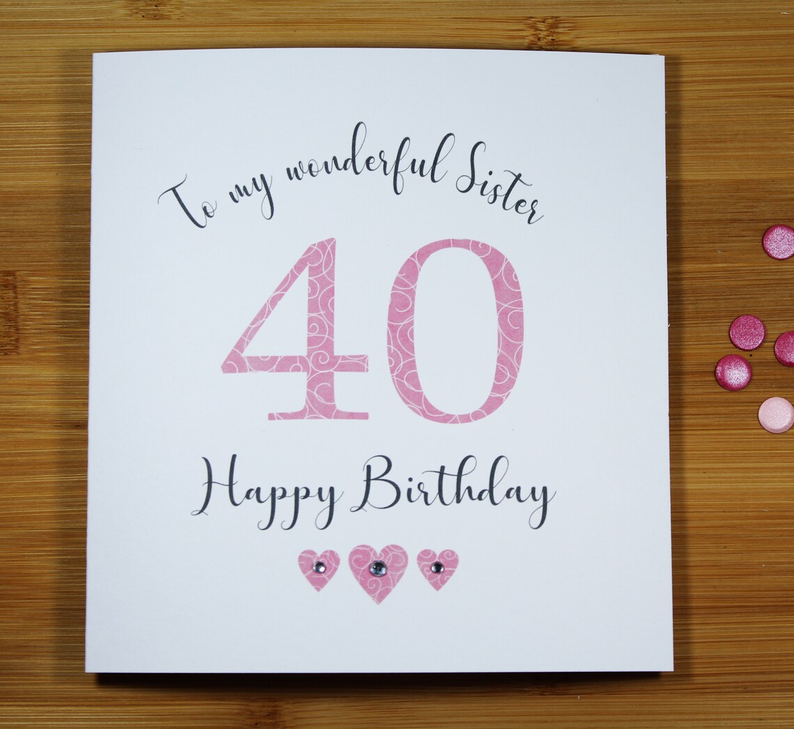 40th Birthday Card Sister / Female 40th Birthday Card Mum | Etsy UK