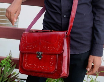 Sac à bandoulière en cuir fait main, sac à bandoulière pour femme