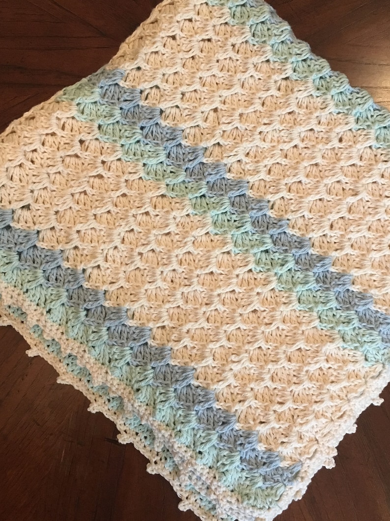 Crochet work with 100/% Organic Cotton Organic Handmade Baby Blanket