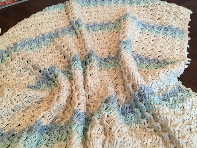 Crochet work with 100/% Organic Cotton Organic Handmade Baby Blanket