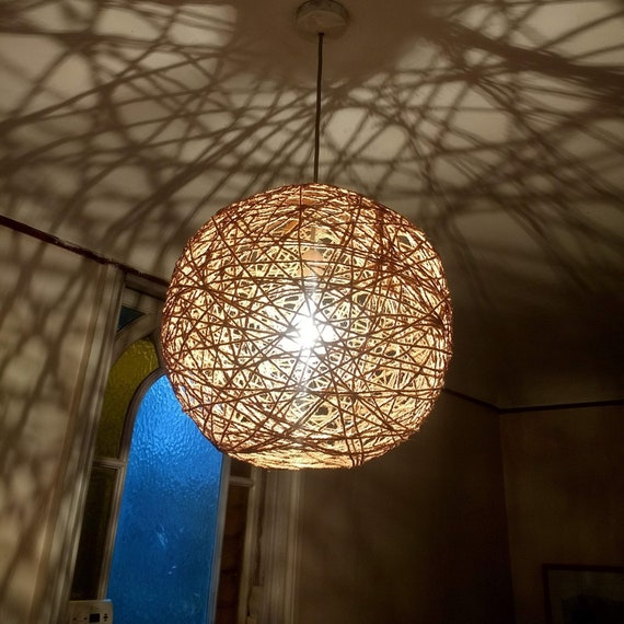 Unique Boho Handmade Light Shade Uplighter Lamp Shade In Yarn String Any Colour Size