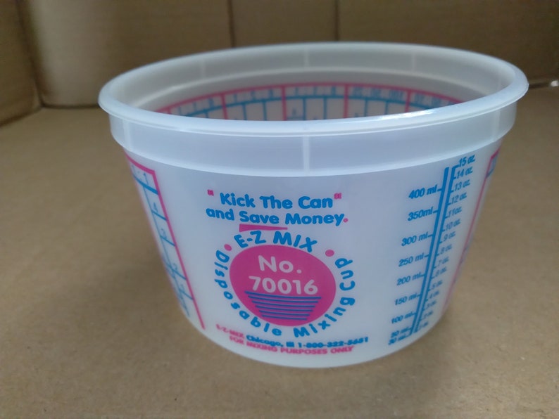 Paint Mixing Cups 16 Oz Pint With Lids Set of 5 Plastic Common Ratios Painting Stain Crafts EZ