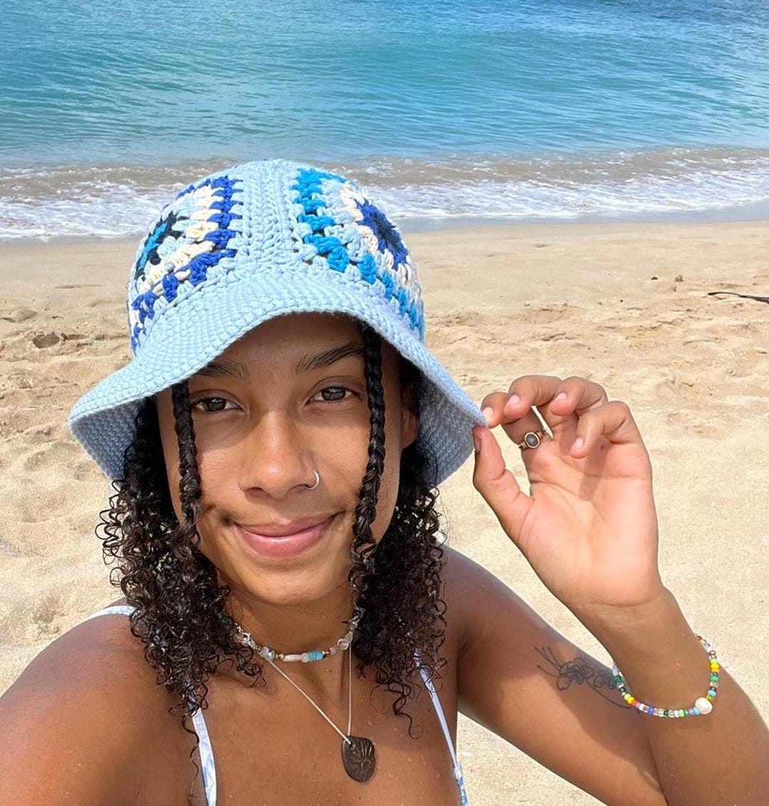 Cappello da pescatore Granny Square in stile retrò anni '70